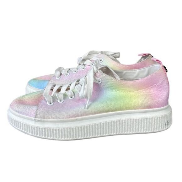 New BP Sonny Fab Platform Sneaker in Pastel Tie Dye Rainbow Sz 9 - Picture 1 of 10